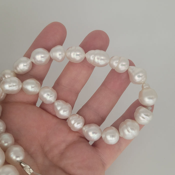 White South Sea Pearls 10-12 mm Baroque Shape Very High Luster