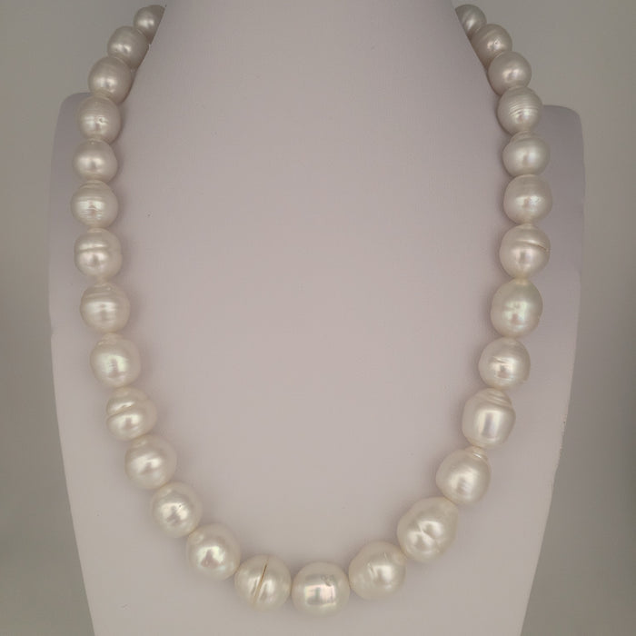 White South Sea Pearls 10-12.50 mm Very High Luster 18K Gold Clasp