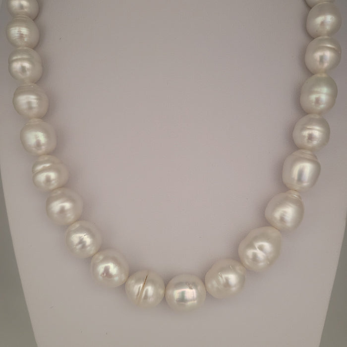 White South Sea Pearls 10-12.50 mm Very High Luster 18K Gold Clasp
