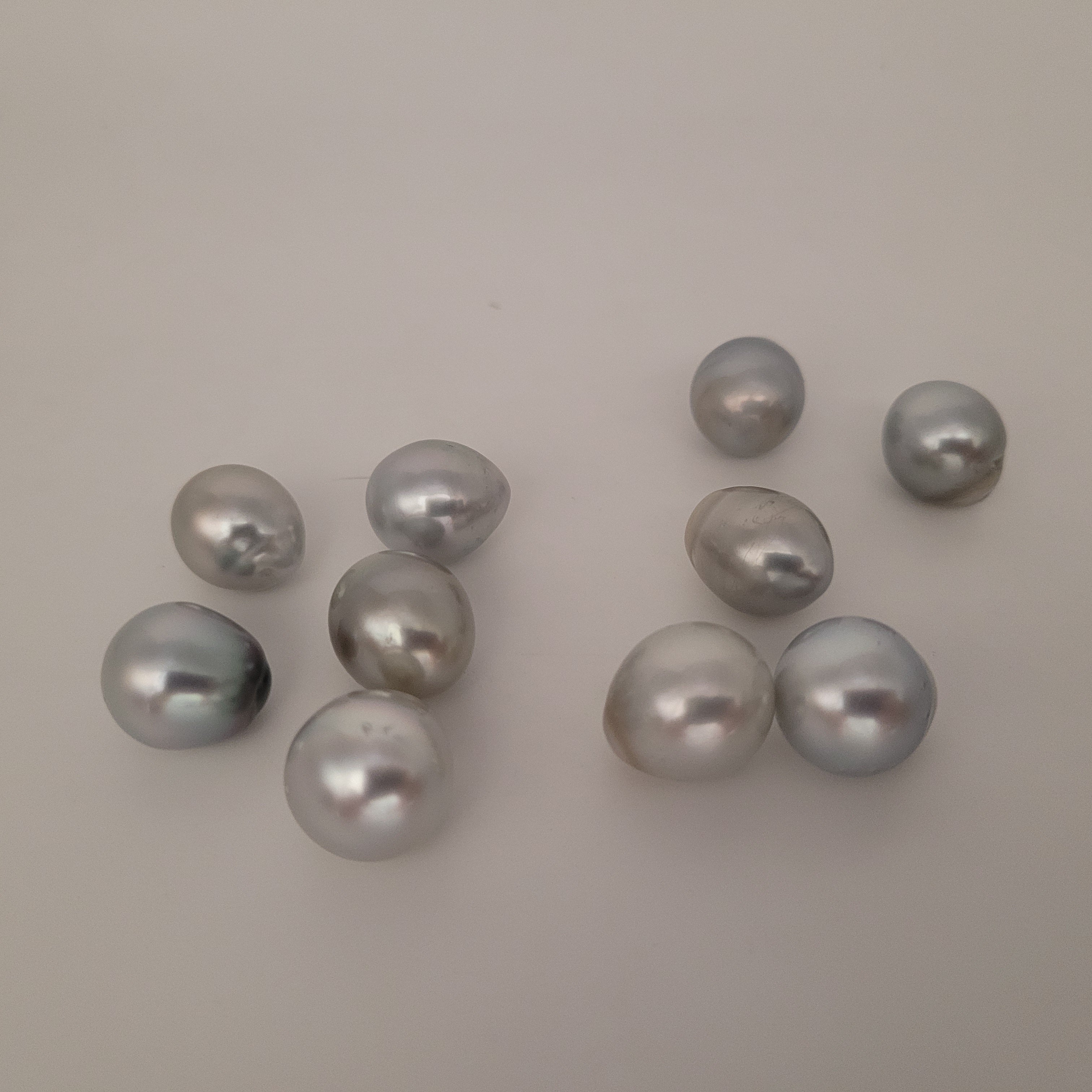 Tahiti Pearls Drop shape 12-13 mm Silver Color AAA Quality