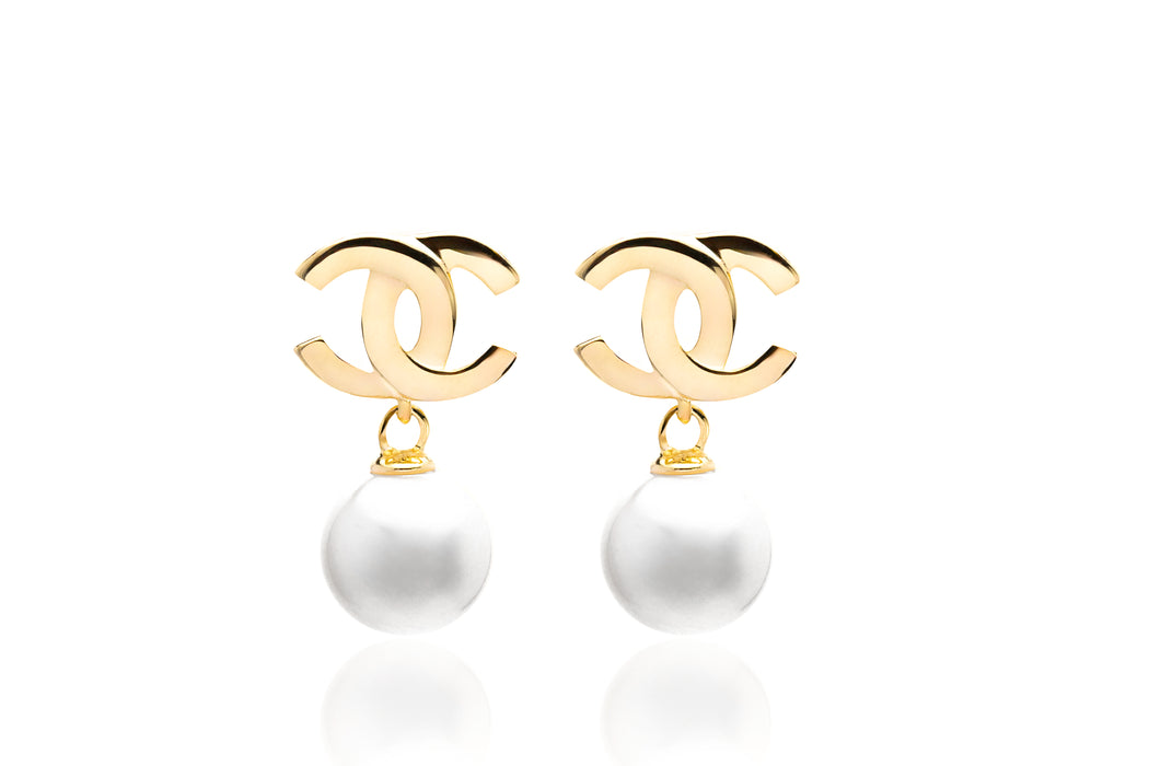 Akoya Cultured Pearl Earrings in Silver 925 Gold Plated