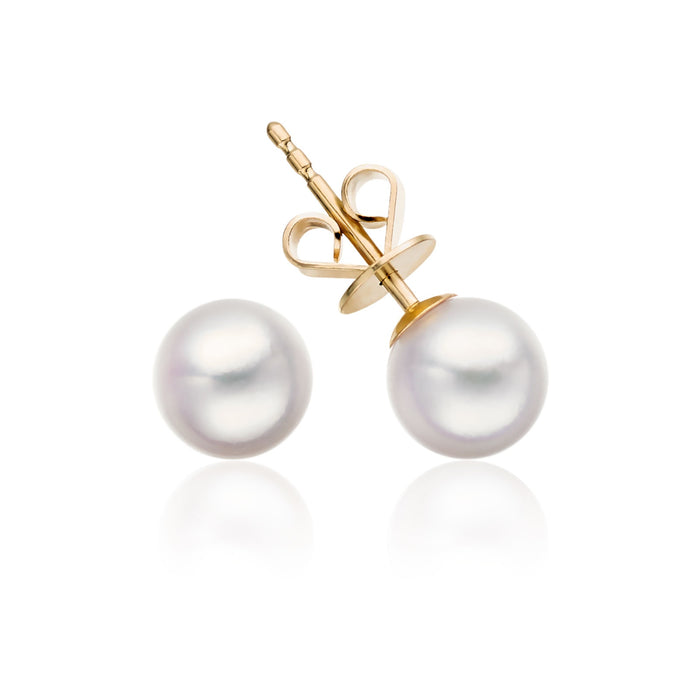 White South Sea Pearls 10-11 mm Earrings Stud 18K Solid Gold