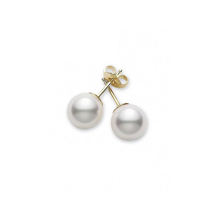 Akoya Pearl Earrings in 925 Sterling Silver - Sizes range from 7 to 9mm