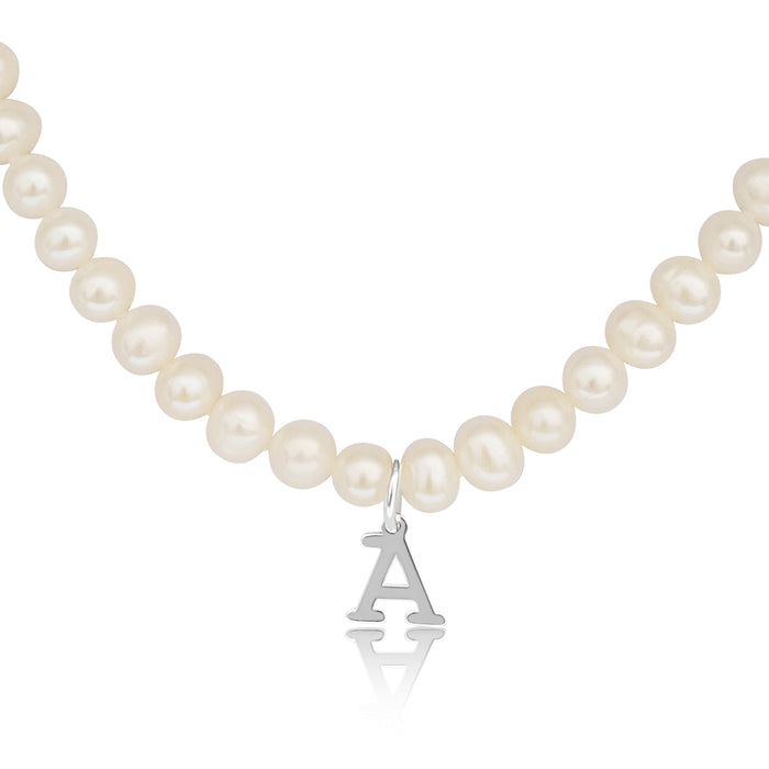 Cultured Pearl Necklace and Letter in Silver 925