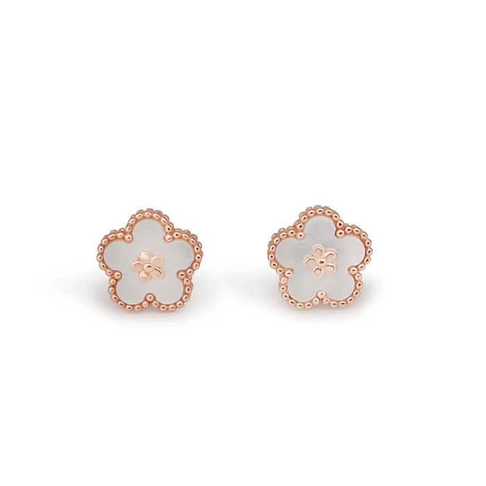 Earrings of Mother of Pearls and Silver 925 Rose Gold Plated