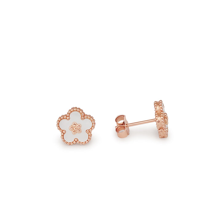 Earrings of Mother of Pearls and Silver 925 Rose Gold Plated