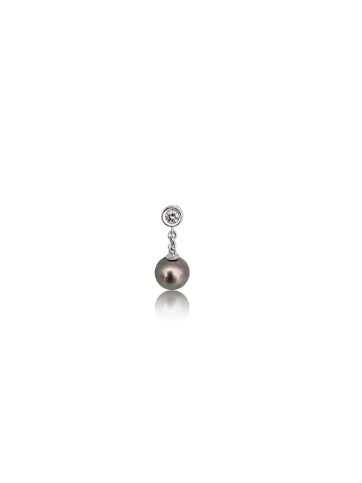 Earring  of Tahiti Pearls AAA, 0.20 Cts Diamonds, 18K Solid Gold