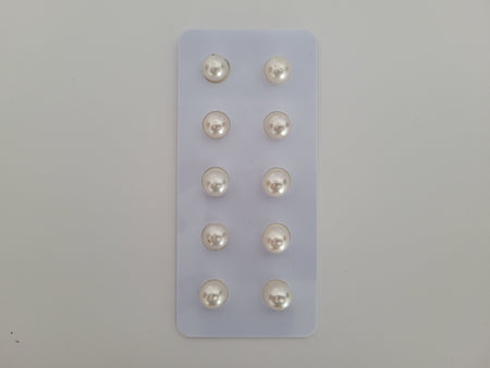 South Sea Pearls 9 mm White, Round, Wholesale Lot of 5 Pairs -  The South Sea Pearl