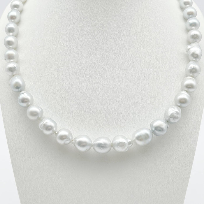 South Sea Pearls 9-12 mm White-Silver Baroque Shape, 18 Karat Gold - Only at  The South Sea Pearl